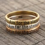 Mixed metal stacking band rings, 'Triple Wish' (set of 3) - Sterling Silver Brass and Copper Band Rings (Set of 3)