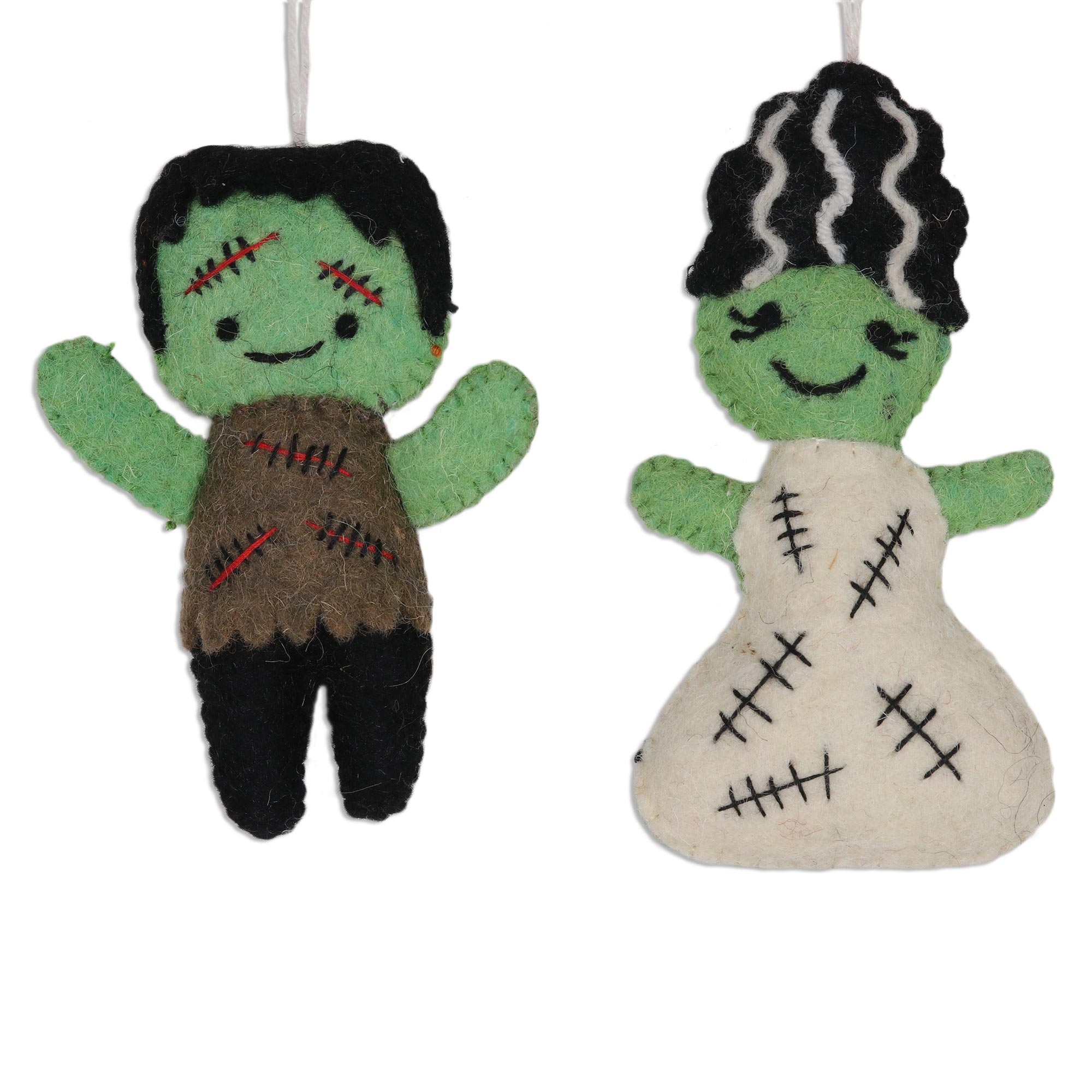 UNICEF Market | Set of 9 Handmade Wool Haunted Halloween Ornaments ...