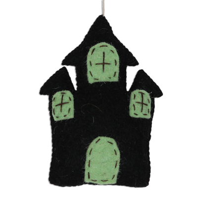 Adornos de lana (juego de 9) - Conjunto de 9 adornos de Halloween embrujados de lana hechos a mano