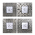 Aluminum photo frames, 'Assorted Beauty' (3x3, set of 4) - Embossed Aluminum Photo Frames (3x3, Set of 4) (image 2a) thumbail