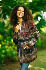 Viscose blend jacquard jacket, 'Artful Shimmer' - Floral Viscose Blend Jacquard Jacket from India