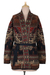 Viscose blend jacquard jacket cardigan, 'Artful Shimmer' - Floral Viscose Blend Jacquard Jacket from India