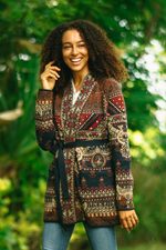 Viscose blend jacquard jacket, 'Artful Shimmer' - Floral Viscose Blend Jacquard Jacket from India