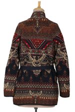 Viscose blend jacquard jacket, 'Artful Shimmer' - Floral Viscose Blend Jacquard Jacket from India