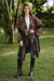 Viscose blend jacquard knit sweater coat, 'Flower Days' - Knit Floral Viscose Blend Women's Coat from India thumbail