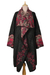 Viscose blend jacquard knit sweater coat, 'Flower Days' - Knit Floral Viscose Blend Women's Coat from India (image 2a) thumbail
