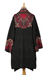 Viscose blend jacquard knit sweater coat, 'Flower Days' - Knit Floral Viscose Blend Women's Coat from India (image 2e) thumbail