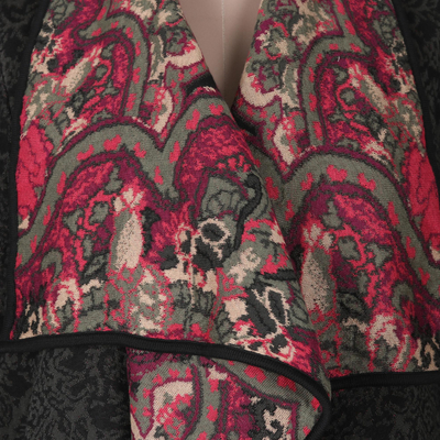 Viscose blend jacquard knit sweater coat, 'Flower Days' - Knit Floral Viscose Blend Women's Coat from India