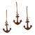 Wood ornaments, 'Anchors Aweigh' (set of 3) - Wood Anchor Ornaments Handmade in India (Set of 3) (image 2a) thumbail