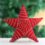 Wool Christmas tree topper, 'Red Star' - Hand Made Wool Star Christmas Tree Topper (image 2) thumbail