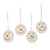 Wool felt ornaments, 'Smiling Snowmen' (set of 4) - Set of 4 Smiling Snowmen Wool Felt Ornaments thumbail