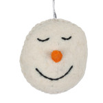 Wool felt ornaments, 'Smiling Snowmen' (set of 4) - Set of 4 Smiling Snowmen Wool Felt Ornaments