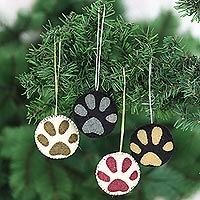 Featured review for Wool felt ornaments, Christmas Paws (set of 4)
