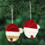 Wollfilz-Ornamente, (Paar) - Handgefertigte Weihnachtsmann-Gesichtsornamente aus Wollfilz (Paar)