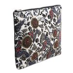 Beaded cotton clutch bag, 'Floral Glam' - Handmade Floral Cotton Clutch Bag