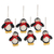 Wool felt ornaments, 'Marching Penguins' (set of 6) - Set of 6 Wool Felt Penguin Ornaments thumbail