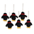 Wool felt ornaments, 'Marching Penguins' (set of 6) - Set of 6 Wool Felt Penguin Ornaments (image 2b) thumbail