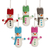 Wool felt ornaments, 'Snowbunnies' (set of 5) - Set of 5 Snowman Bunny Wool Felt Ornaments