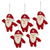 Wool felt ornaments, 'Santa Dance' (set of 5) - Set of 5 Wool Felt Santa Ornaments thumbail