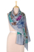 Wool shawl, 'Utopia' - Hand Made Floral Wool Shawl from India (image 2a) thumbail