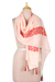 Cotton shawl, 'Cherry Flowers' - Screen Printed Cotton Shawl from India (image 2a) thumbail