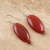 Carnelian dangle earrings, 'Trial by Fire' - Hand Made Carnelian Dangle Earrings from India