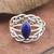 Lapis lazuli cocktail ring, 'Lapis Majesty' - Hand Crafted Lapis Lazuli and Sterling Silver Cocktail Ring
