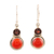 Garnet and carnelian dangle earrings, 'Charming Pair in Red' - Artisan Made Garnet and Carnelian Gemstone Dangle Earrings