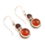 Garnet and carnelian dangle earrings, 'Charming Pair in Red' - Artisan Made Garnet and Carnelian Gemstone Dangle Earrings