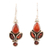 Garnet and carnelian dangle earrings, 'Passionate Red' - Handmade Garnet and Carnelian Gemstone Dangle Earrings