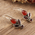 Ohrhänger aus Granat und Karneol - Handgefertigte Ohrhänger aus Granat und Karneol-Edelsteinen