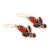 Garnet and carnelian dangle earrings, 'Passionate Red' - Handmade Garnet and Carnelian Gemstone Dangle Earrings