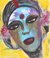 'Enchanting Eyes' - Expressionist Acrylic Portrait Painting on Canvas Board thumbail