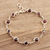 Garnet link bracelet, 'Geometry in Red' - Cabochon and Faceted Natural Garnet Link Bracelet (image 2b) thumbail