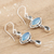Blue topaz and chalcedony dangle earrings, 'Blue Fusion' - Chalcedony and Blue Topaz Sterling Silver Dangle Earrings (image 2b) thumbail