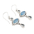 Blue topaz and chalcedony dangle earrings, 'Blue Fusion' - Chalcedony and Blue Topaz Sterling Silver Dangle Earrings (image 2c) thumbail
