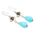 Agate dangle earrings, 'Blue Parasol' - Artisan Crafted Blue Agate Dangle Earrings from India