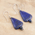 Lapis lazuli dangle earrings, 'Lost at Sea' - Lapis Lazuli and Sterling Silver Dangle Earrings