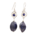 Lapis lazuli dangle earrings, 'Out to Lunch' - Lapis Lazuli and Sterling Silver Dangle Earrings from India