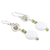 Agate and peridot dangle earrings, 'Spring Chill' - Handcrafted Agate and Peridot Dangle Earrings from India