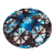 Upholstered ottoman foot stool, 'Flower Majesty' - TIe-Dyed Floral Ottoman with Wood Legs (image 2d) thumbail