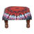 Upholstered ottoman foot stool, 'Heavenly Flower' - Multicolored Mandala Motif Ottoman with Wood Legs (image 2a) thumbail