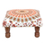 Taburete otomano tapizado - Otomana con motivo de mandala multicolor y patas de madera