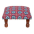 Upholstered ottoman foot stool, 'Creative Beauty' - Multicolored Ottoman with Wood Legs (image 2a) thumbail