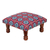 Upholstered ottoman foot stool, 'Creative Beauty' - Multicolored Ottoman with Wood Legs (image 2c) thumbail