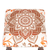 Gepolsterter Ottoman-Fußhocker - Mehrfarbiger Ottoman mit Mandala-Motiv und Holzbeinen