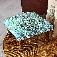Featured review for Upholstered ottoman foot stool, Green Magnificence