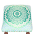 Upholstered ottoman foot stool, 'Green Magnificence' - Green Mandala Motif Ottoman with Wood Legs (image 2d) thumbail