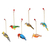 Wood ornaments, 'Festive Birds' (set of 6) - Hand-Painted Assorted Bird Ornaments (Set of 6) (image 2b) thumbail