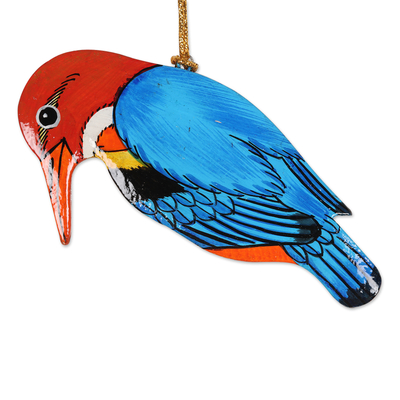 Wood ornaments, 'Festive Birds' (set of 6) - Hand-Painted Assorted Bird Ornaments (Set of 6)